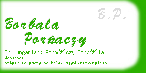 borbala porpaczy business card